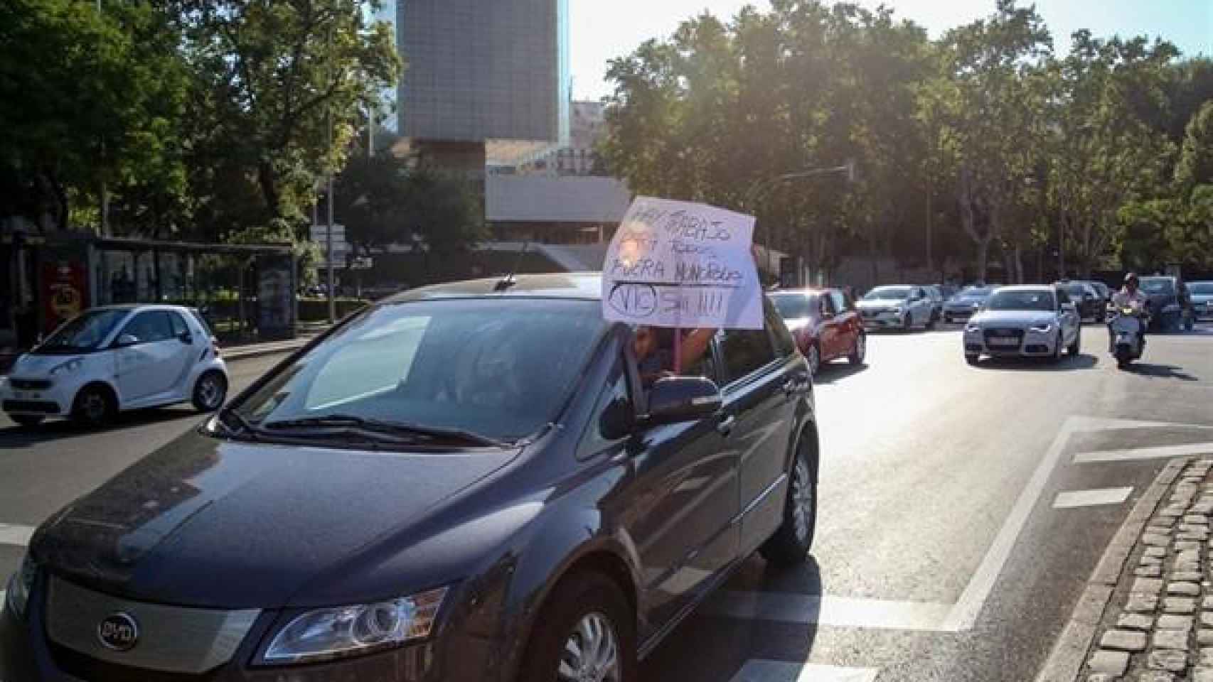 Un conductor de VTC protestando / EUROPA PRESS