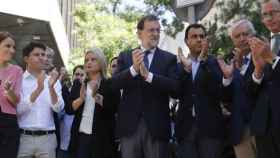 Varios representantes del PP, entre ellos el Presidente del Gobierno, Mariano Rajoy, en el homenaje a Miguel Ángel Blanco / CG