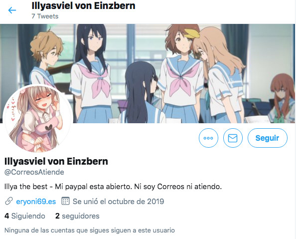 Nuevo perfil de la cuenta de Correos Atiende en Twitter