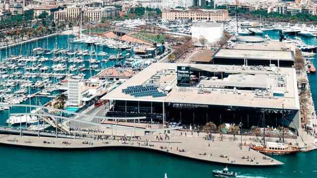 Imagen aérea del centro comercial Maremágnum de Barcelona / Cedida