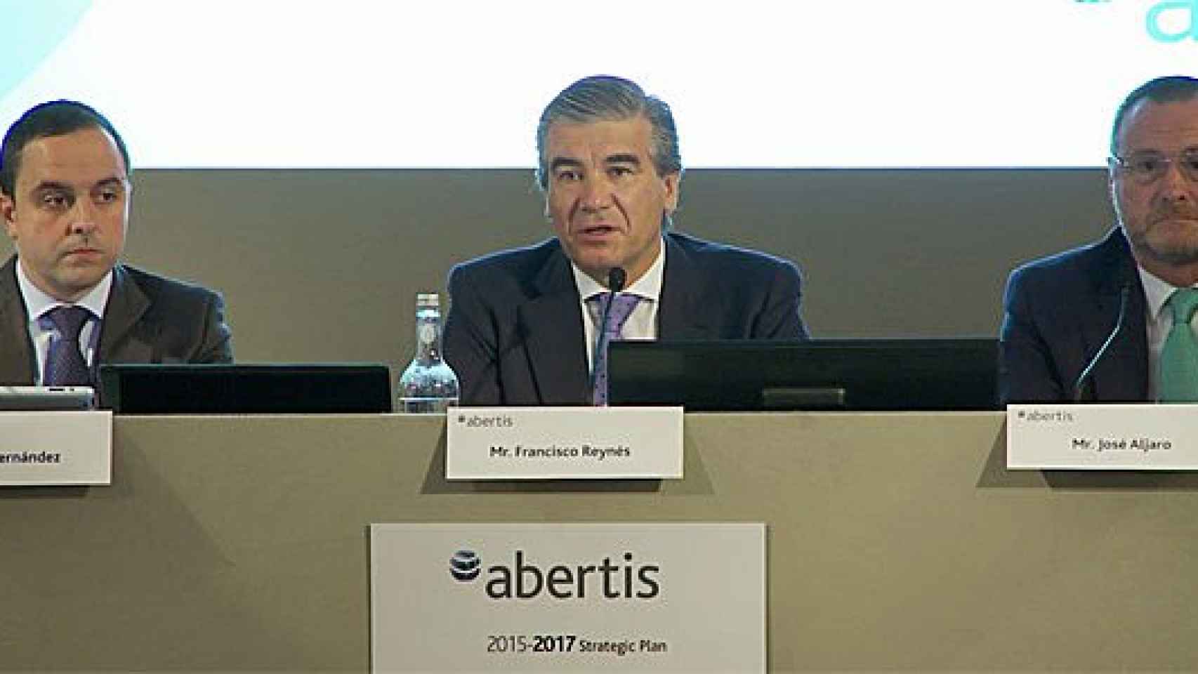 Ell Consejero Delegado de Abertis, Francisco Reynés, durante la presentación del Plan Estratégico 2015-2017