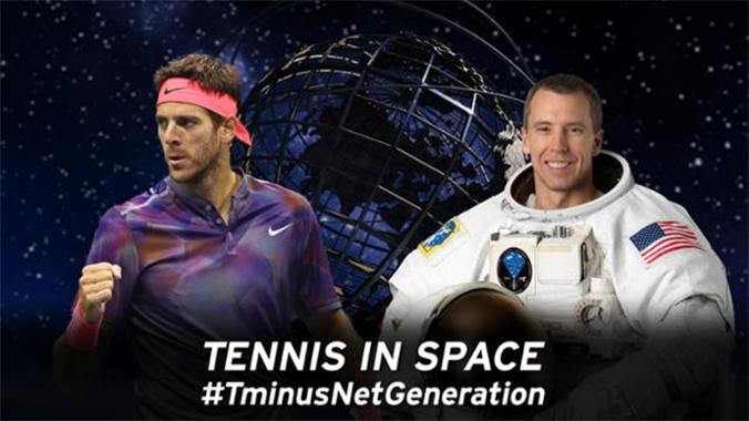 El tenista Del Potro y el astronauta Andrew Feustel / USTA