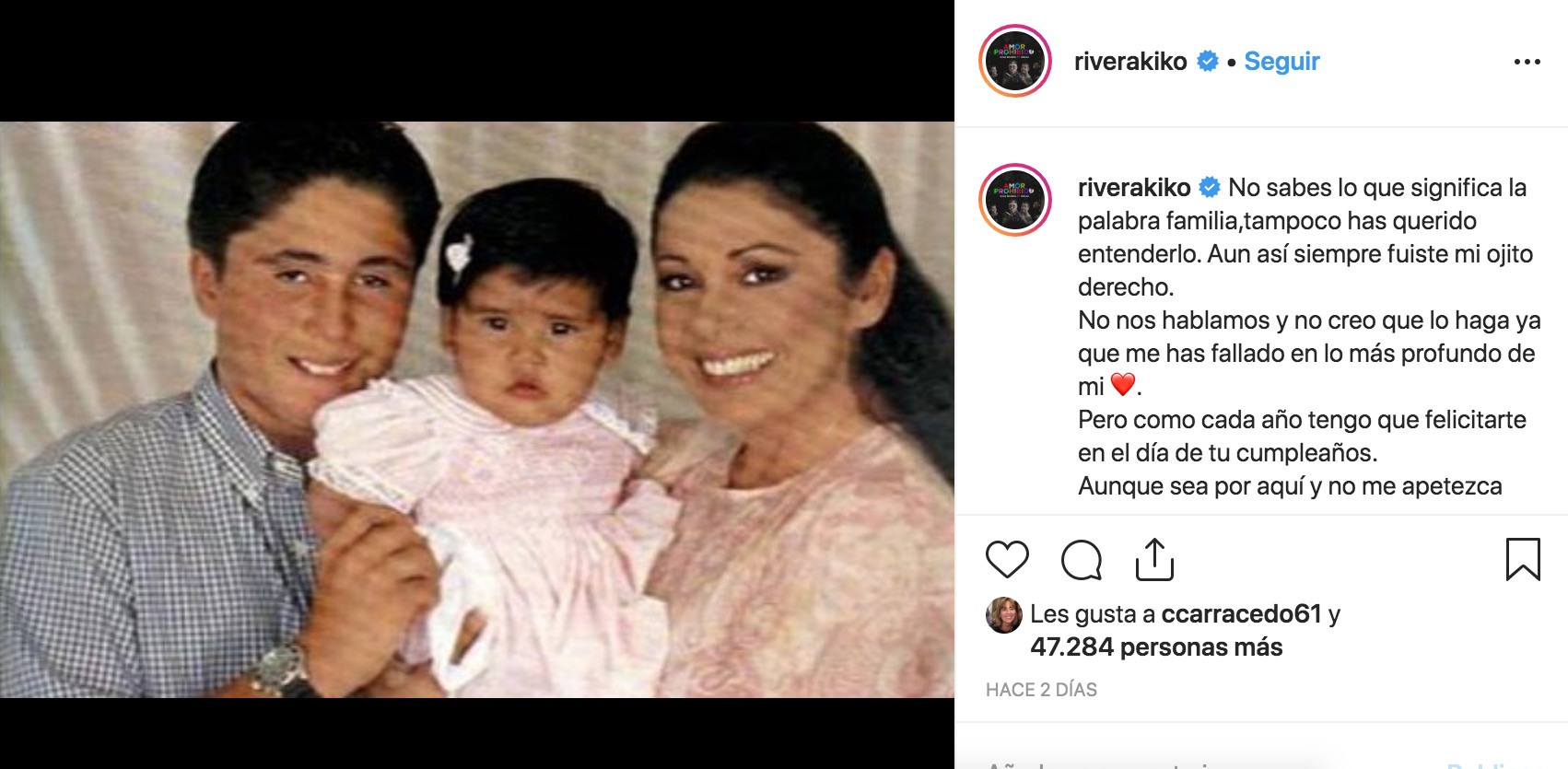 Kiko Rivera felicita a Chabelita por su cumpleaños en las redes sociales / INSTAGRAM