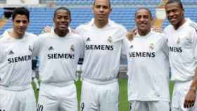 Robinho con sus compañeros en el Real Madrid