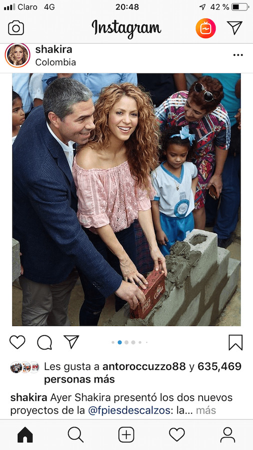 El 'me gusta' de Antonella a la publicación de Shakira / Instagram