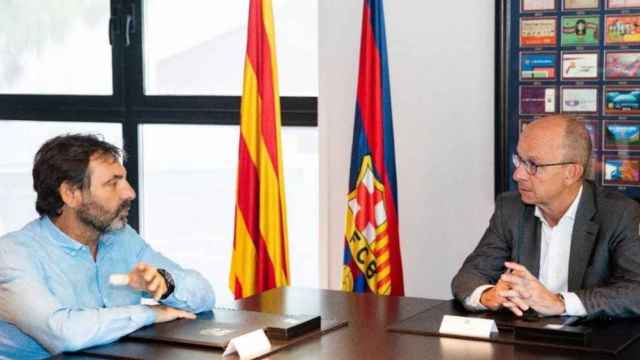 Òscar Camps, de Open Arms, y Jordi Cardoner, sellan un nuevo convenio de colaboración con la fundación del Barça / FCB