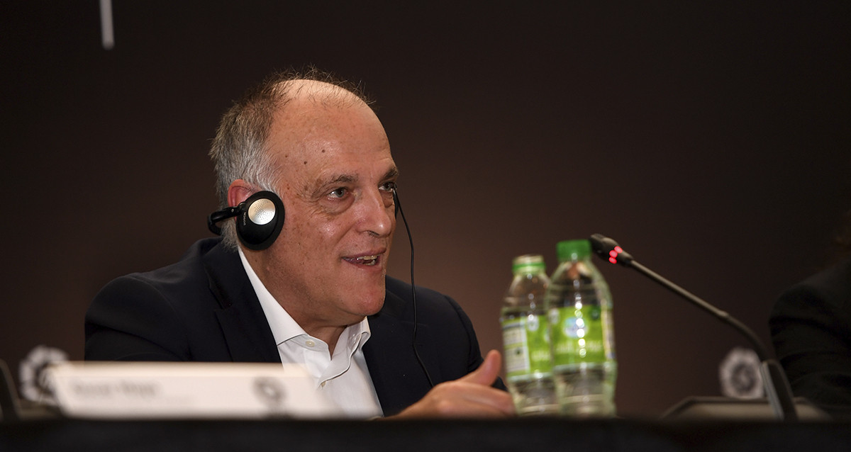 Javier Tebas, en un acto comercial de la Liga, estudia acciones legales contra la FIFA / EFE