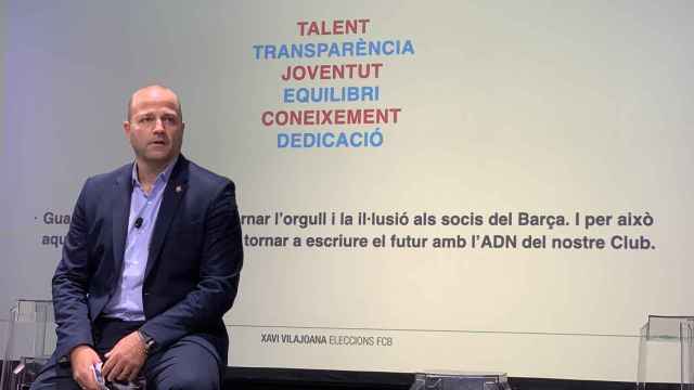 Xavier Vilajoana en la presentación de sus directivos / 'Futur amb ADN Barça'