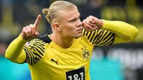 Haaland, marcando un gol con el Borussia Dortmund REDES