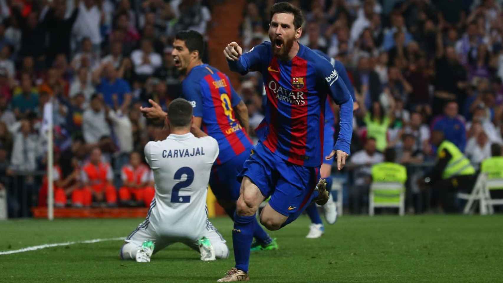 Leo Messi celebrando un gol contra el Real Madrid / EFE
