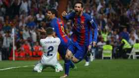 Leo Messi celebrando un gol contra el Real Madrid / EFE