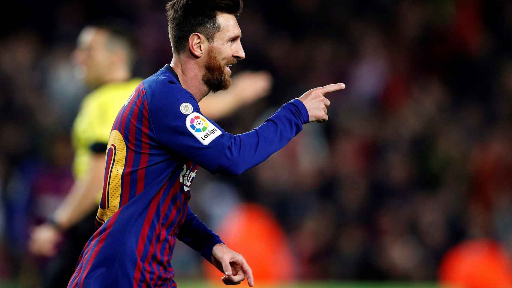 Leo Messi celebra su gol ante el Celta / EFE