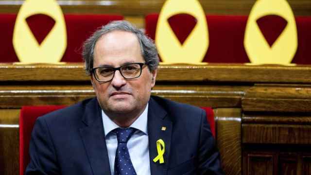 El presidente de la Generalitat Quim Torra al inicio de la sesión de control al gobierno catalán / EFE