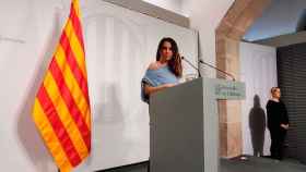 La portavoz del Govern, Patrícia Plaja, en una rueda de prensa en la que amenaza a Sánchez con consecuencias políticas / EP