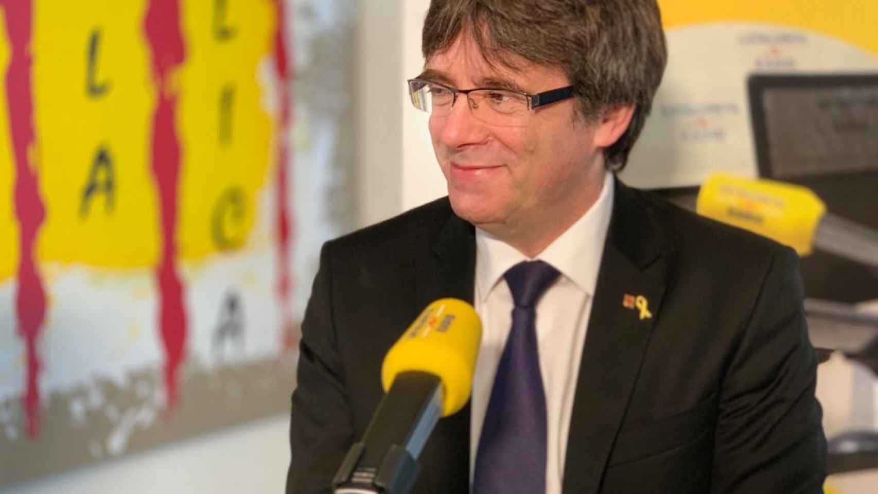 Puigdemont, durante su entrevista en Catalunya Ràdio