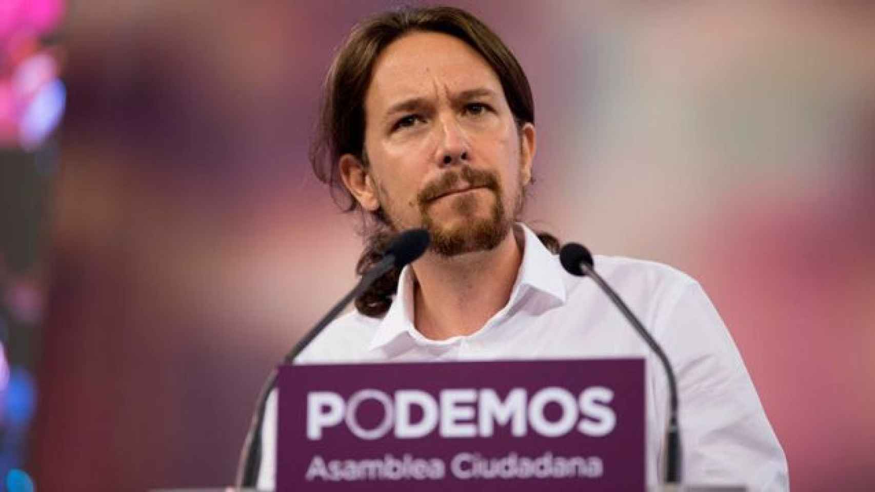 El secretario general de Podemos, Pablo Iglesias, durante un mitin / CG