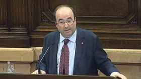 El primer secretario del PSC, Miquel Iceta, en el Debate de Política General celebrado en el Parlamento catalán / CG
