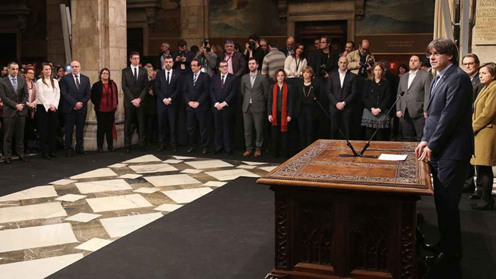 Toma de posesión de los nuevos consejeros del Gobierno de Carles Puigdemont.