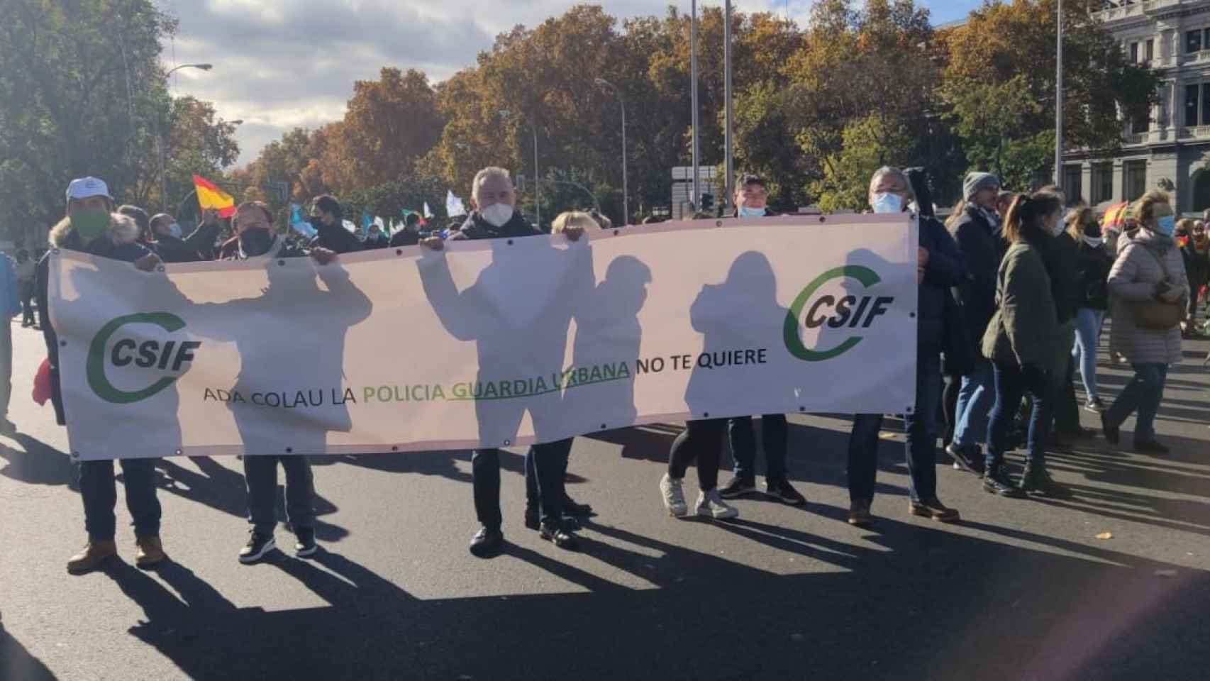 Representantes del sindicato CSIF en la manifestación de Madrid contra la reforma de la 'ley mordaza' / CSIF