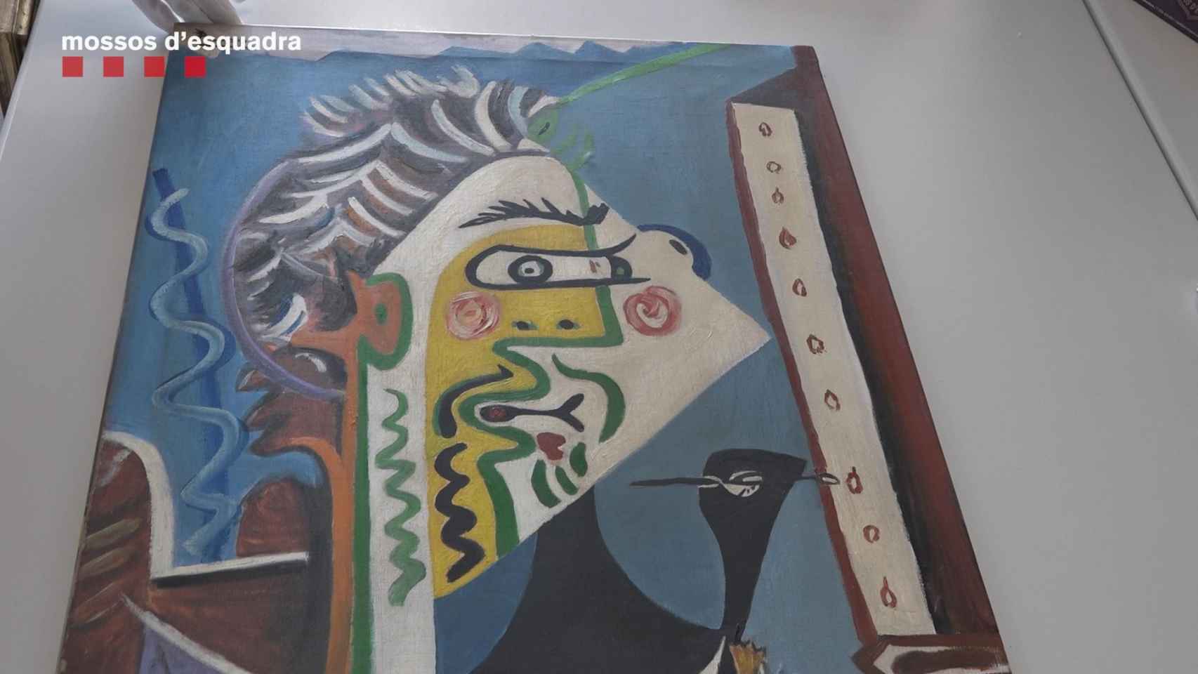 Una copia falsificada del cuadro de Picasso 'le Peintre' / MOSSOS