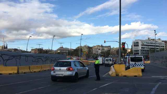 Obras en la plaza de las Glòries de Barcelona