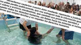Imagen de un bautismo de los Testigos de Jehová en España y extracto de la carta / CG