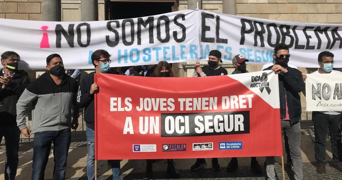 Manifestación en Barcelona contra el cierre de la restauración / EP