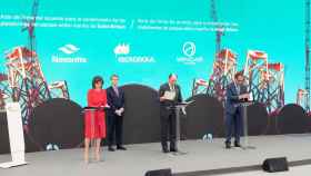 Acto solemne de la firma del contrato por el que Navantia suministrará a Iberdrola los jackets para el parque eólico marino de Saint-Brieuc / EP