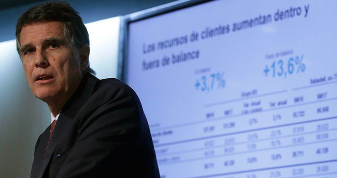 El consejero delegado de Banco Sabadell, Jaume Guardiola, en la presentación de los resultados del tercer trimestre de 2017 en Madrid / EFE