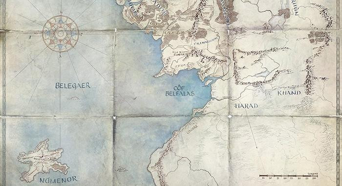 Mapa de una parte de la Tierra Media con la isla de Númenor / AMAZON PRIME VIDEO