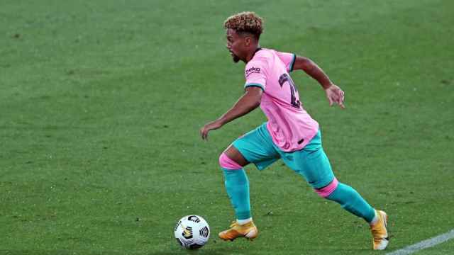 Konrad de la Fuente durante el partido ante la Llagostera /FCB