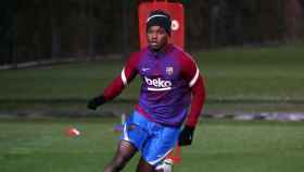 Ansu Fati, en un reciente entrenamiento con el Barça / FCB