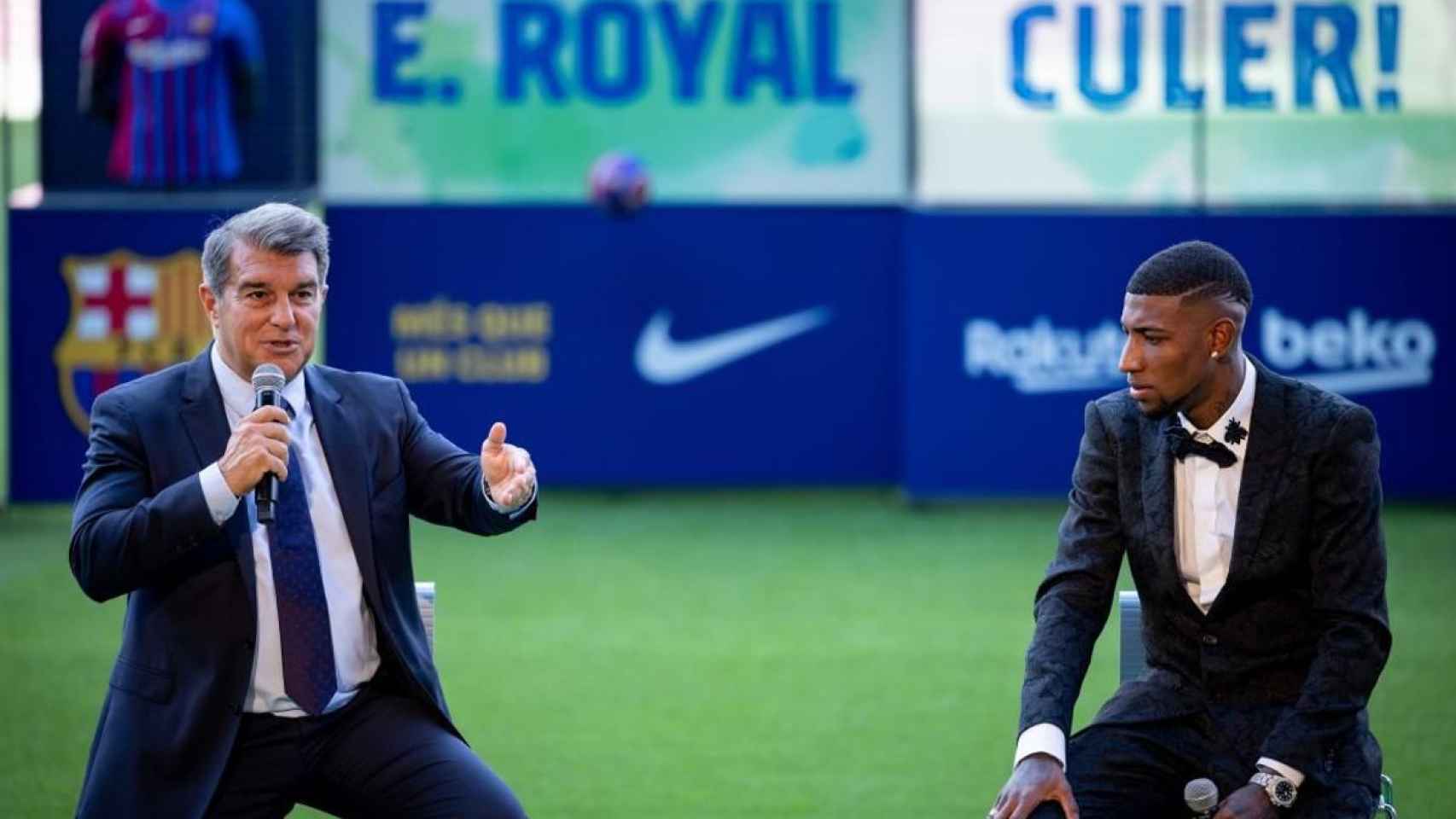 Laporta y Emerson en la presentación del brasileño / FC Barcelona