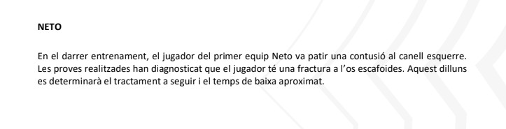 Comunicado médico del Barça sobre Neto Murara / FC Barcelona
