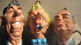 Muñecos de plástico de Reagan, Thatcher y Gorbachov de la serie de televisión cómica 'Spitting Image' (1988)