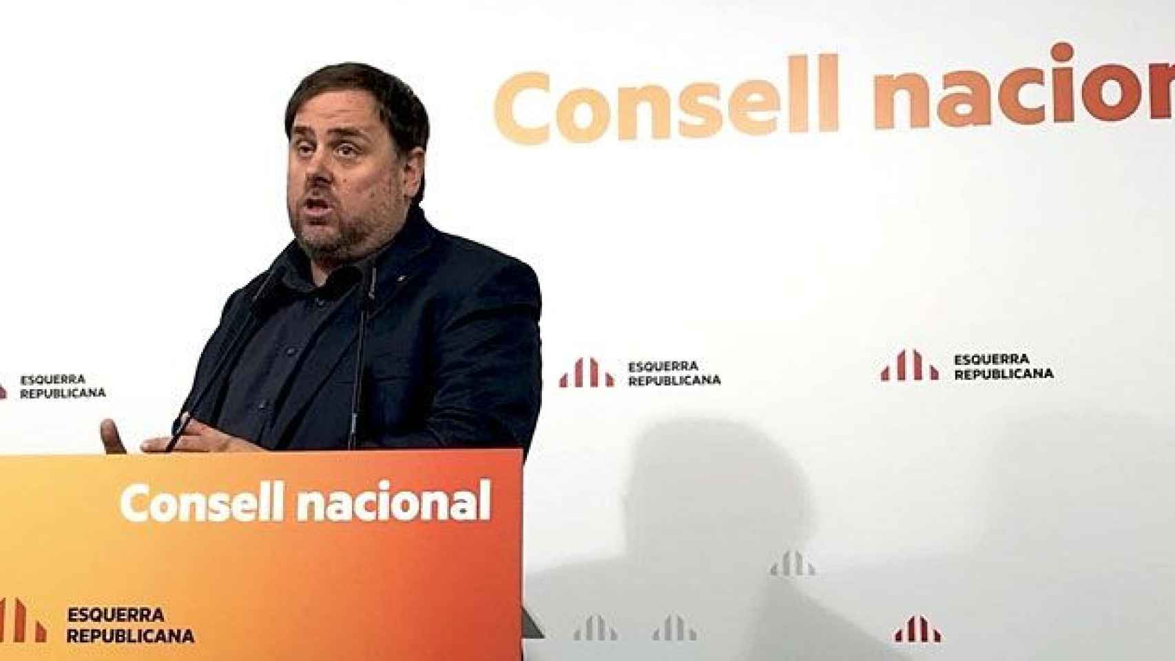 El líder de ERC, Oriol Junqueras, en el consejo nacional del partido celebrado este sábado / EP