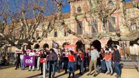Rueda de prensa de sindicatos convocantes de huelga el 23 de marzo contra el 25% de castellano / INTERSINDICAL-CSC