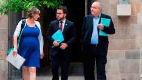 La consejera de Salud, Alba Vergés; el vicepresidente del Govern, Pere Aragonès, y el titular de Educación, Josep Bargalló / EFE