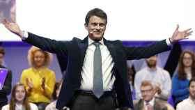 - El candidato a la alcaldía de Barcelona y ex primer ministro francés, Manuel Valls, en el acto de presentación de campaña política en el Palau de Congresos de Cataluña