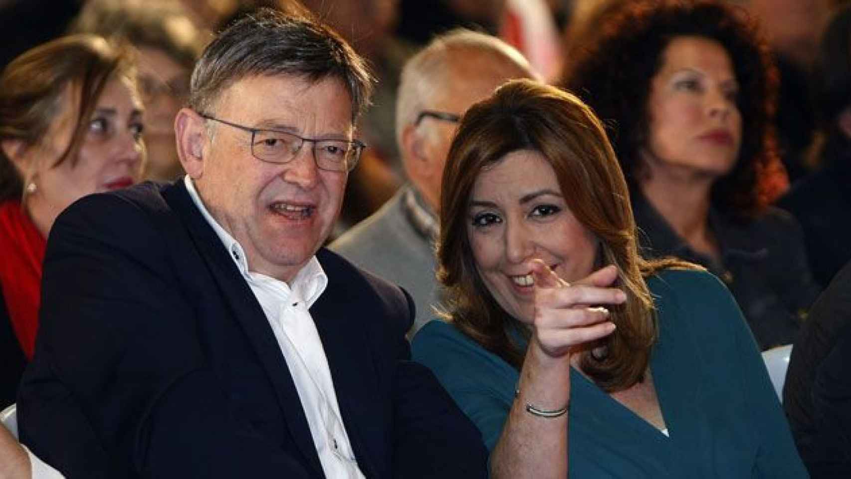 Susana Díaz, junto al presidente de la Comunidad Valenciana, Ximo Puig, el sábado / EFE