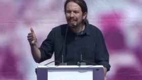 Pablo Iglesias durante el acto de Podemos de este sábado en Málaga