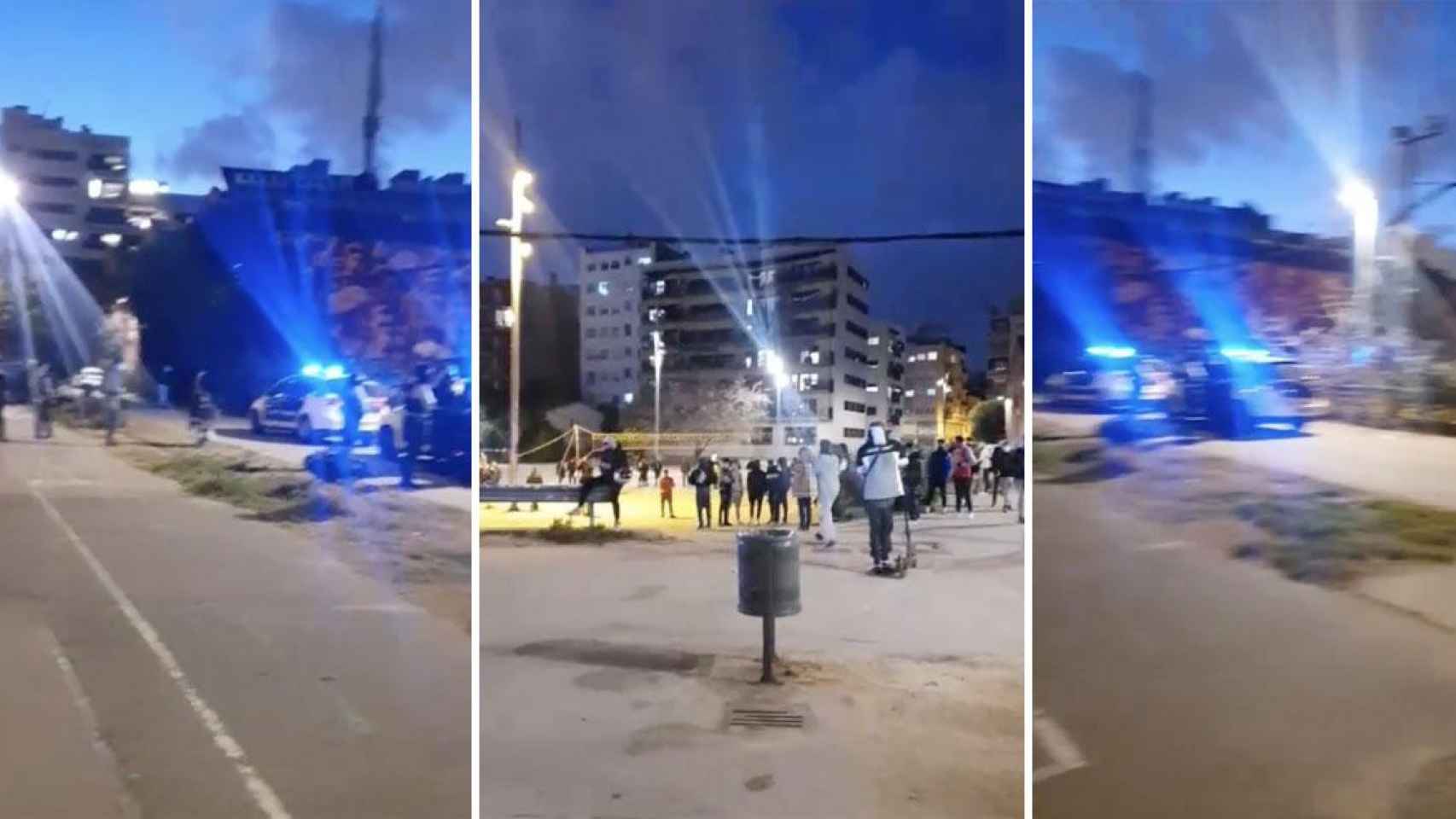 Tres imágenes del despliegue policial de Mossos en Barcelona / CG