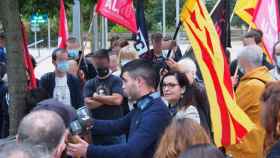 El acusado por ultraje a la bandera ante los juzgados de Girona / CDR SALT