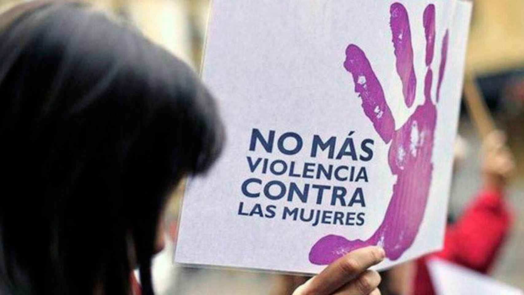 Una mujer sostiene un cartel contra la violencia machista / EFE