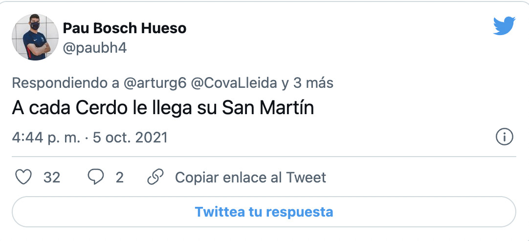 Tuit de un exjugador contra los directivos del Lleida Esportiu / TWITTER