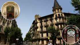 Casa Burés (derecha), uno de los iconos modernistas de Barcelona y algunos de los elementos característicos