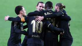 Los jugadores del Barça celebrando el segundo gol en Granada / FC Barcelona