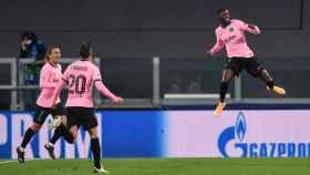 Ousmane Dembelé celebra el gol contra la Juventus / EFE