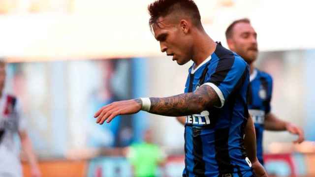 Lautaro Martínez se lamenta, en un partido con el Inter | EFE