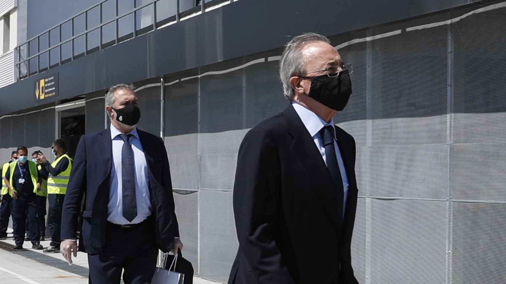 Florentino Pérez llegando al Santiago Bernabéu /REDES